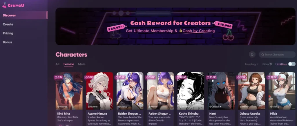 Craveu AI Homepage