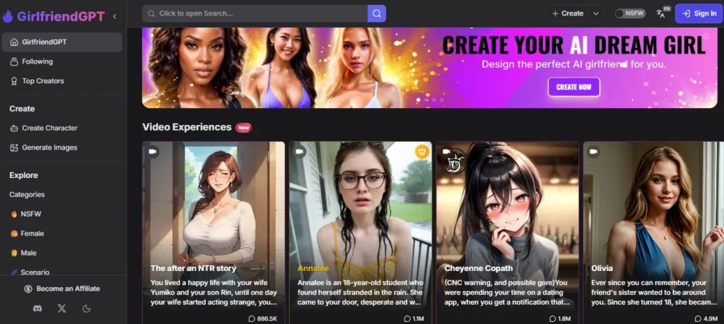 GirlfriendGPT-Homepage