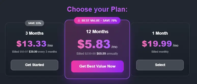 Flirtcam.ai Pricing Plans