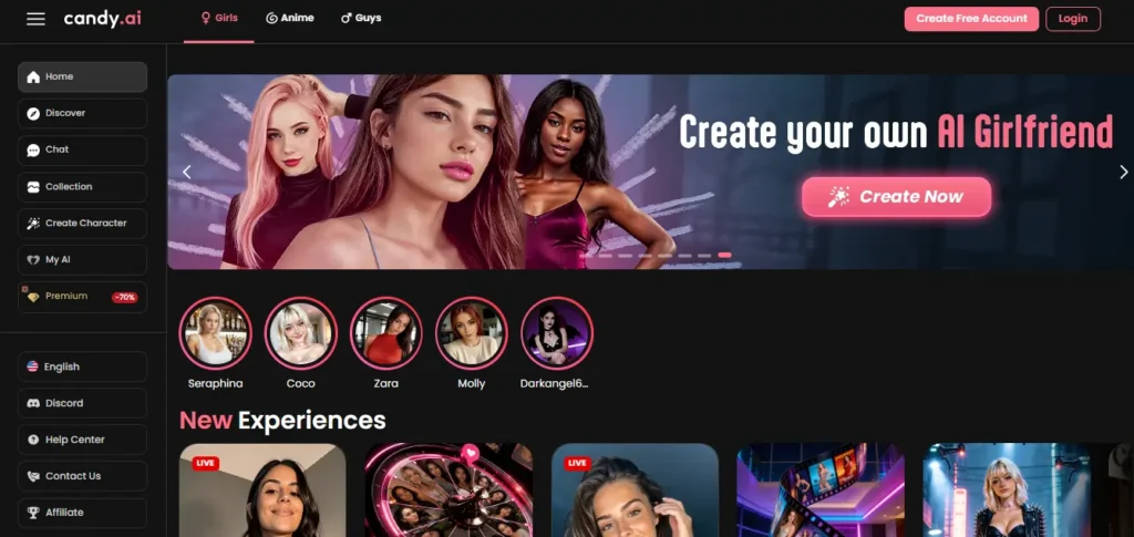 Candy AI HomePage